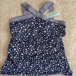 Coastal Blue Starry Night Tankini Top